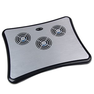Laptop 3-Fan Cooler Pad w/4-Port USB 2.0 HUB (Black/Silver)